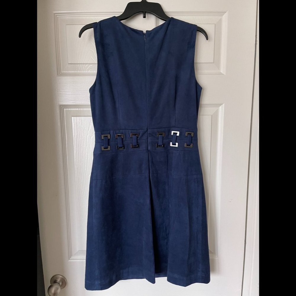 Antonio Melani Blue Velvet Dress with Metal Detail size 6